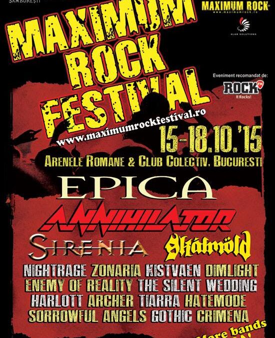 Încă patru confirmări la Maximum Rock Festival 2015