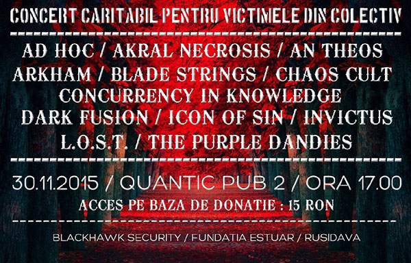 Concert caritabil pentru victimele din Colectiv în Quantic Pub 2