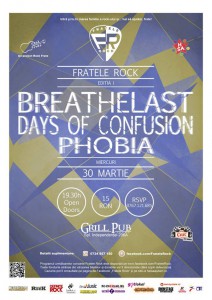Breathelast, Days of Confusion și Phobia în concertul caritabil Fratele Rock!