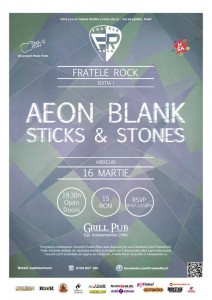 Primul concert caritabil Fratele Rock, cu Aeon Blank şi Sticks and Stones