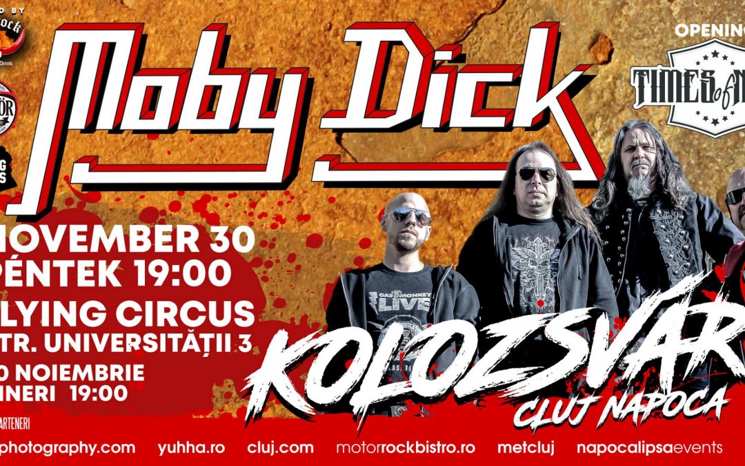 Concert Moby Dick și Times Of Need Vineri în Flying Circus Cluj-Napoca