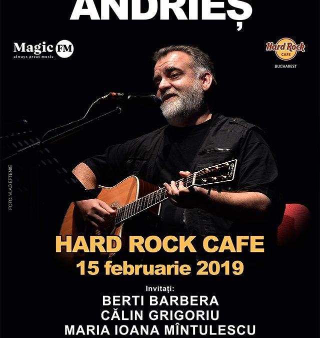 Concert Alexandru Andrieș – în premieră la Hard Rock Cafe