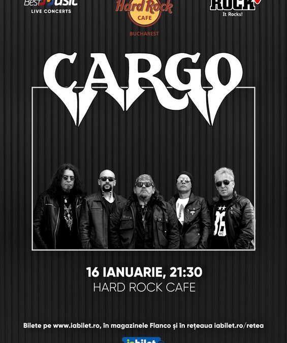 Concert Cargo la Hard Rock Cafe pe 16 ianuarie